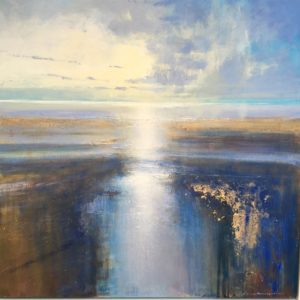 Afternoon light on the Estuary 100×100 cm framed POA