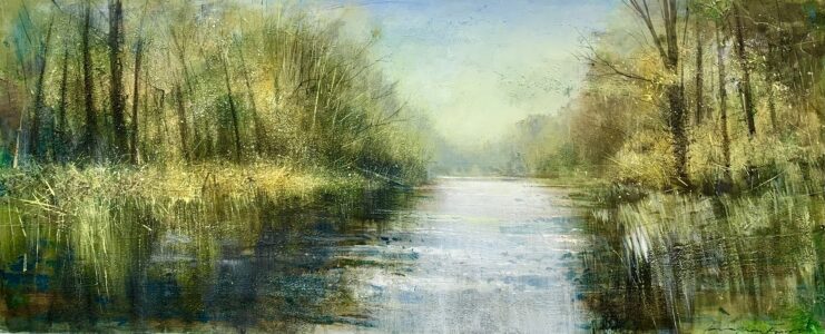 Golden light on the Stour 120x50cm