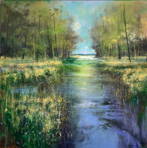 Slow moving River Chelmer  80x80cm